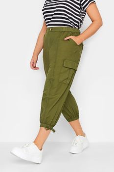 Yours Pantalones Cargo Capri Caqui, Mujer Curvy Y Tallas Grandes, Yours