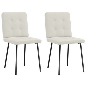 Sillas De Comedor 2 Unidades Terciopelo Crema Vidaxl