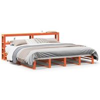 cama matrimonial  cama para adultos  cama sin colchon madera maciza de pino marron cera 180x200 cm