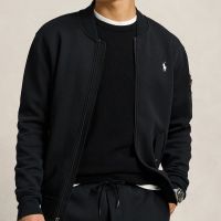 polo ralph lauren double-knit cotton-blend bomber jacket - xxl