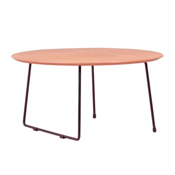 Mesa de centro redonda en madera de roble