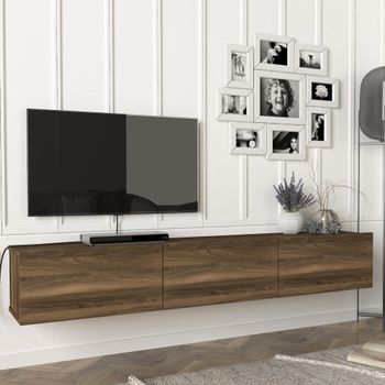 Mueble Tv Suspendido Vihti Aglomerado 180 X 31 X 30 Cm - Nogal [en.casa]