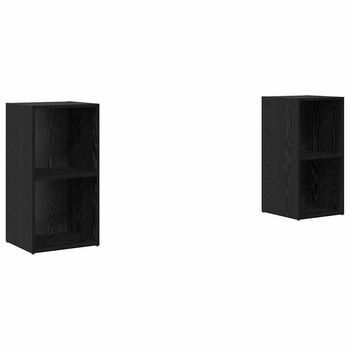 Conjunto De Mueble De Tv 2 Piezas Roble Negro 72 X 35 X 36.5 Cm