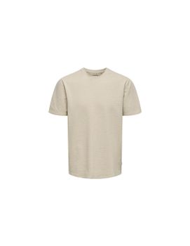 Camiseta Only & Sons Onskian Life Reg Seersucker Ss Noos Silver Lining Hombre
