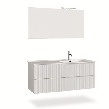 Composición Baño Lavabo Derecha 4 Piezas Venere Blanco Mate En Mdf