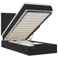 cama otomana con colchon y luces led tela negra 80x200cm vidaxl