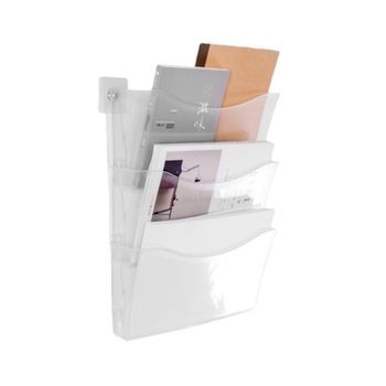 Organizador De Archivos De Pared Transparente, Soporte De Documentos De Plástico Abs De 3 Niveles
