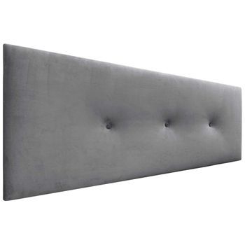 Dhome Cabecero De Terciopelo Liso Con Botones 145x60 Camas 120/135/140 - Gris Ceniza