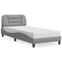 estructura de cama sin colchon hvar tela gris claro 90x190 cm vidaxl