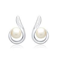 pendientes mujer 14 quilates oro blanco perlas