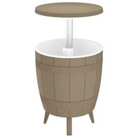mesa de jardin  mesa nevera 3 en 1 polipropileno marron claro