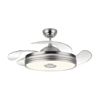 Fabrilamp Matanuska Ventilador de Techo Bluetooth con Luz LED y Mando 32W Níquel