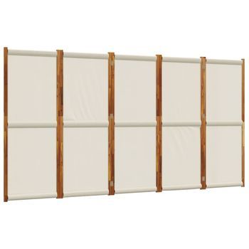 Biombo Divisor De 5 Paneles Gris Claro 350x180 Cm Vidaxl