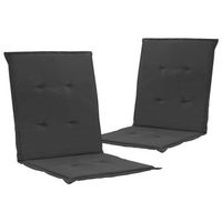 juego de 2 cojines para sillas de jardin 100 poliester antracita 100x50x3 cm dec021676