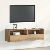 vidaxl mueble de tv montado en la pared 100 x 30 x 30 cm roble artisan
