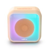 altavoz karaoke cube 30w 2 microfonos inalambricos bluetooth 50 luces led tws