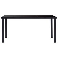 mesa de comedor  mesa de cena de vidrio templado negro 160x80x75 cm