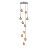 lampara colgante de mesa de comedor de altura ajustable con 10 luces de vidrio