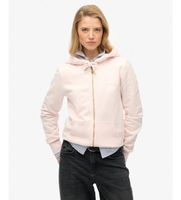 superdry para mujer w2012477a sudadera essential logo zip rosa claro l casual algodon