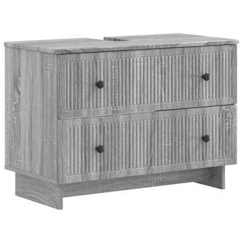 Vidaxl Mueble De Lavabo Para Baño Ede Sonoma Gris 82 X 41 X 59 Cm