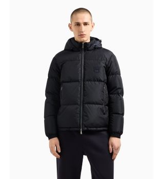 A|X Armani Exchange para hombre. XM000348AF12286UB101 Chaqueta de plumas negro (XL), Casual, Poliamida, Marino