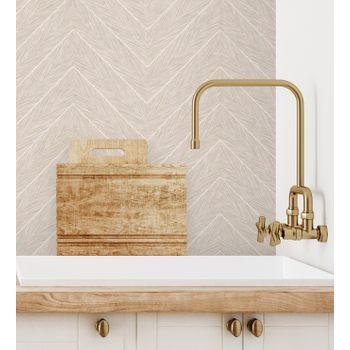 Papel Pintado Vinílico Lavable De Espigas En Relieve Con Efecto Nacarado - Dethon Spike 681641 De Gaulan - Rollo De 10 M X 1,06 M