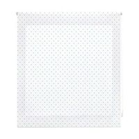 estor enrollable premium - estor enrollable tamano 150x180 - estor premium color blanco con motas turquesas  blindecor