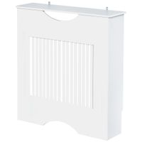 homcom cubre radiador 78x19x82 cm en mdf blanco moderno con estante carga 10 kg y dispositivo antivuelco para decoracion   aosom espana