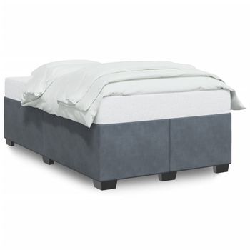 Estructura De Cama Terciopelo Gris Oscuro 120x190 Cm