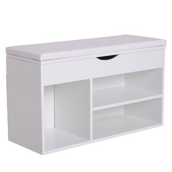 Banco zapatero de entrada 80x30x47cm blanco