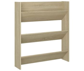 Vidaxl zapatero de pared madera contrachapada roble sonoma 80x18x90 cm