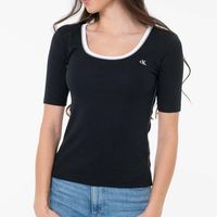 calvin klein jeans tops y camisetas baby rib scoo para mujer