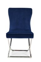 giovanni blue velvet dining chairs - blue