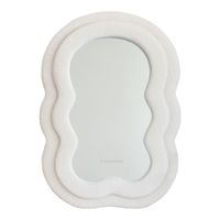 espejo pared ondulado tejido rizo 70x50x4cm beige