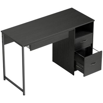 HOMCOM Escritorio Oficina Mesa de Ordenador Ahorraespacio, 120x52.3 cm, Negro   Aosom España