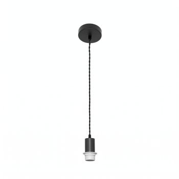 Arm.colgante p/pantalla cara 1xe27 negro/negro regx10x10 cm