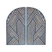 decoracion de pared azul oscuro beige 80 x 80 cm mdf forma ventana tallado ogan