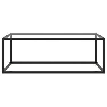 Mesa De Centro，mesa Auxiliar，mesa De Café Negra Con Vidrio Templado 100x50x35 Cm