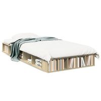 cama individual  cama para adultos  estructura de cama madera de ingenieria roble sonoma 75x190 cm