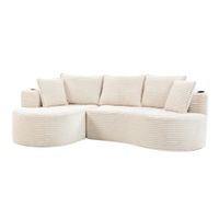 bogesofa de pana beige   aosom espana