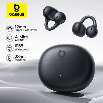 Baseus BC1 auriculares con Clip para la oreja auriculares inalámbricos de oreja abierta Bluetooth 6,0 auriculares deportivos con Clip 4 micrófonos Super Bass IP55 auriculares