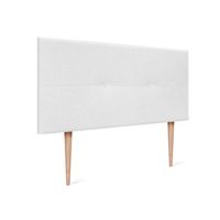 cabecero de lino natural con botones 90x105cm con patas camas 8090 - blanco