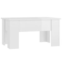 mesa de centro madera de ingenieria blanco brillo 79x49x41 cm vidaxl
