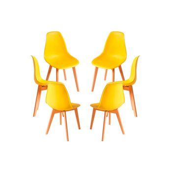 Pack 6 Sillas Kelen De Polipropileno 82*47*53 Cm - Amarillo