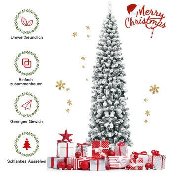 Árbol De Navidad Artificial Cubierto De Nieve Con 461 Ramas De 225 Cm