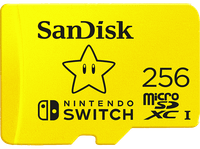 tarjeta micro sdxc - sandisk licencia nintendo 256 gb para nintendo switch 1 lite oled 100 mbs u3 amarillo