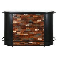 mueble bar metal madera 165x60x106 negro