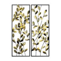 decoracion pared de metal olabios 2 multicolor 32x90 cm 2 piezas