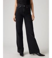 levis para mujer a6081-0001 jeans ribcage wide leg negro 2632 casual algodon denim