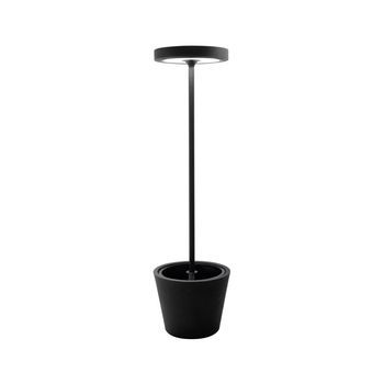 Poldina Reverso Solar L Negro - Lámpara De Pie Led Solar Y Recargable 11,7w - Lámpara De Pie Para Exterior E Interior H.156cm